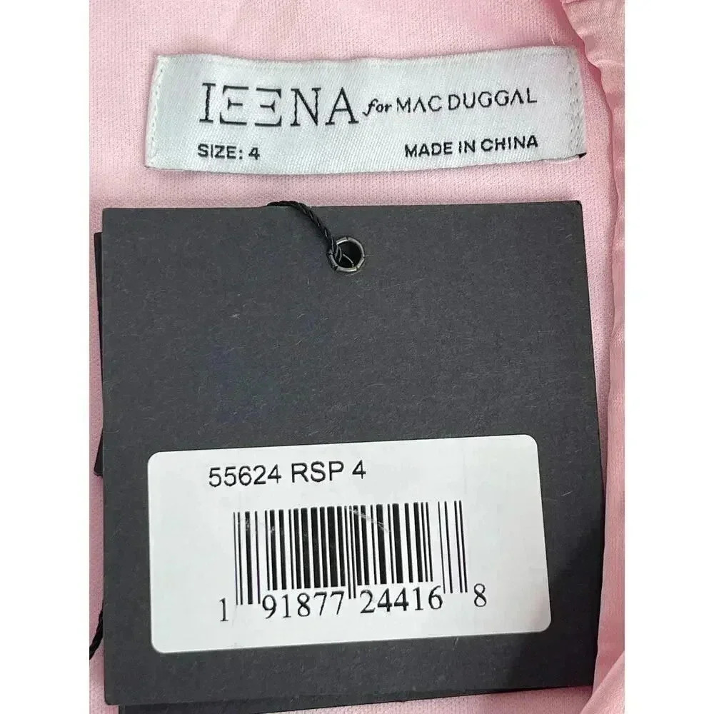IEENA for Mac Duggal satin draped faux wrap evening gown light pink size 4 NWT - Picture 7 of 12